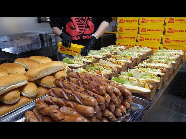 american style hot dog sandwich - korean street food