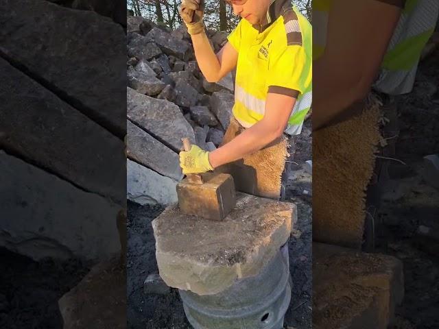 Stone Dressing ️ #stone #stonework #mason #craftsman #skills #skilledtrades #trending #subscribe