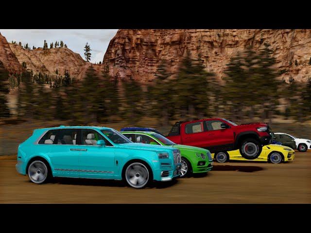 Off-road drag race of cars that are mostly used on the street - beamng drive