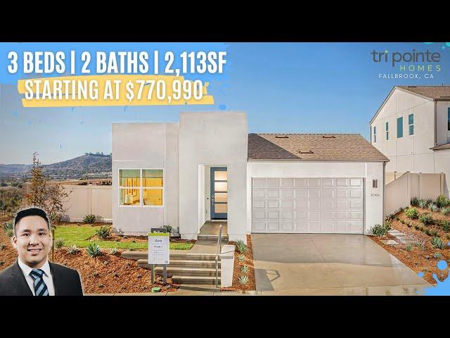 San Diego New Builds | Tri Pointe Homes Avo Plan 1 | Single Story Model Tour 2022 | Fallbrook, CA