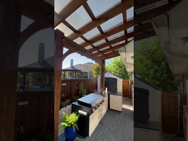 SkyPoly Pergola Patio Cover COMPLETE 4x8 Hip Transition Beam really neat!! #patio #outdoorliving