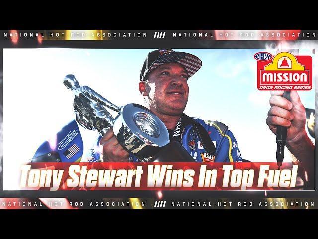 Tony Stewart wins first career Top Fuel race