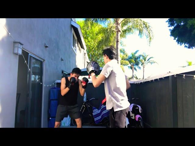 Boxing mitt work with wrestling