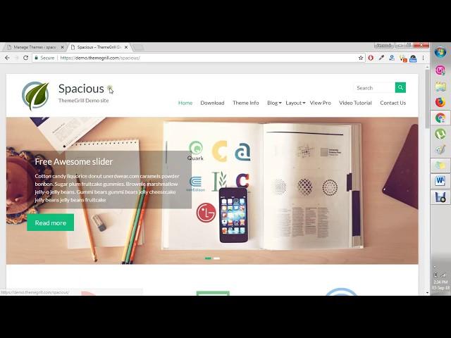 Spacious Wordpress theme part 1