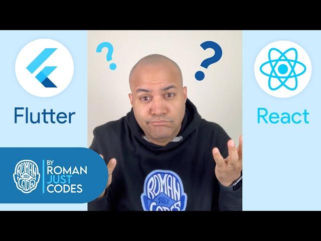 Flutter vs React - Shorts by Roman Just Codes