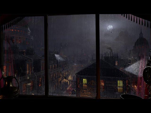 Heavy Rain In Victorian London | Rain On Window | Fall Asleep Fast | Sleep Well | 4K | 8 Hours