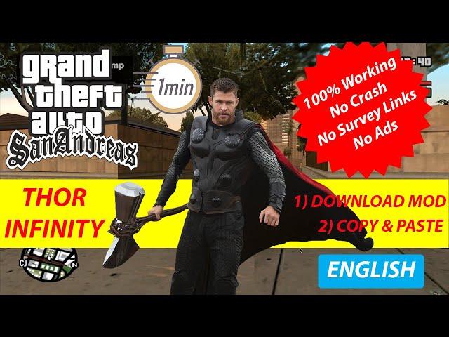 How to install Thor Infinity Mod for GTA San Andreas SA PC FAST EASY by Copy Paste | English | 2022