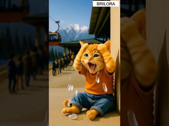 The Poor Cat Couldn’t Ride The Cable Car, But He didn’t Give Up #shorts #BRILORA