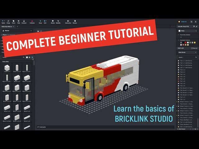 Bricklink Studio Complete Beginner Tutorial - PART 1 The Basics