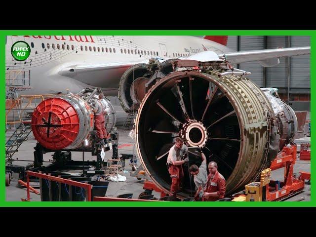 Hypnotic maintenance activities of two very important parts of an aircraft, the engine and the tire