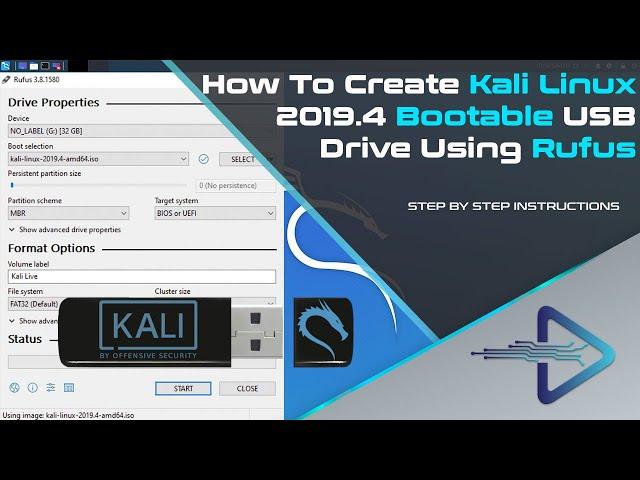 How to Create Kali Linux 2019.4 Bootable/Live USB Flash Drive | TECH DHEE