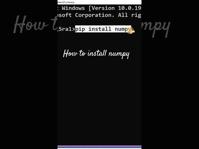 How to install numpy #coding #phython