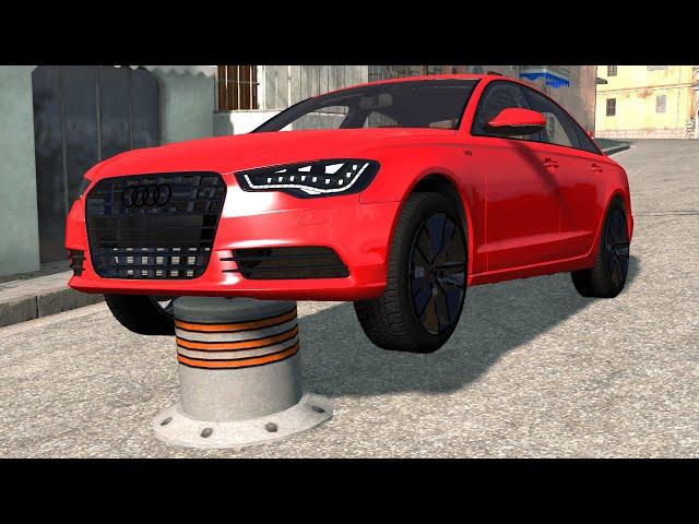 Cars vs Bollards – BeamNG.Drive