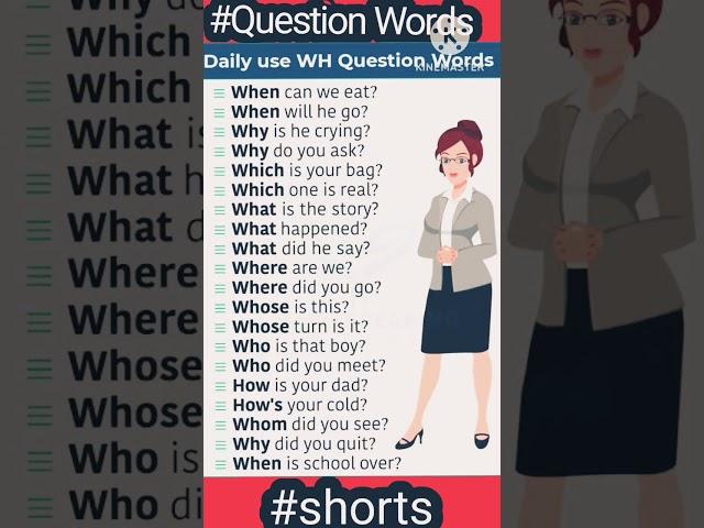 Questions words|Questions words with meaning & examples|online English grammar classes#spokenenglish