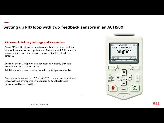 Dual feedback input for PID control, stairwell pressurization