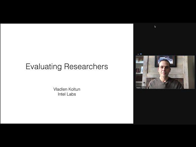 Vladlen Koltun: Evaluating Researchers (May 2021)