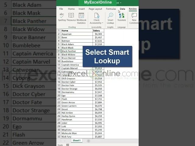 Smart Lookup in Excel  #shorts #myexcelonline #excel #msexcel
