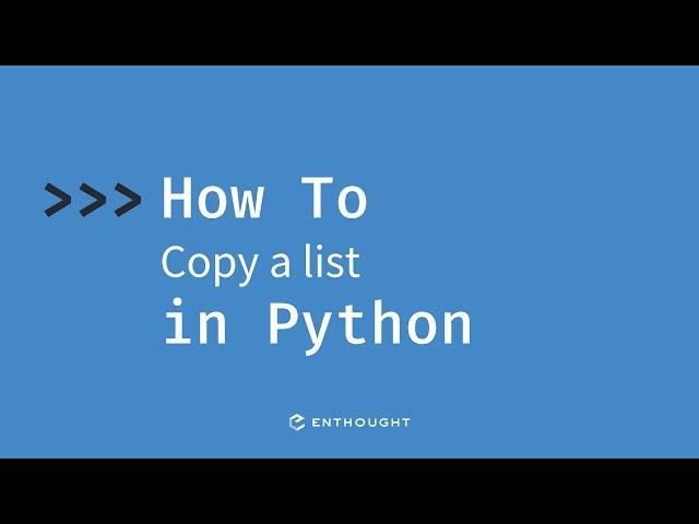 How to copy a list in Python