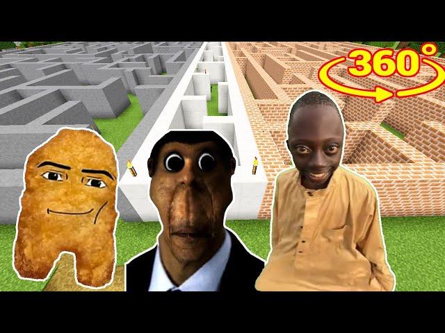 Gegagedigedagedago vs TENGE vs OBUNGA MAZE but it's 360 degree video