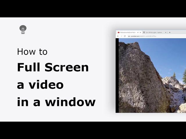 How to full screen a video in the browser window?