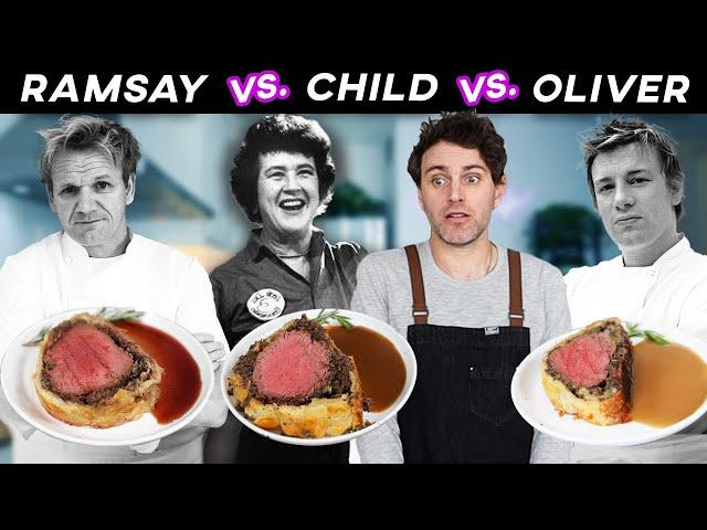 Beef Wellington CAGE MATCH: Gordon Ramsay vs. Julia Child vs. Jamie Oliver