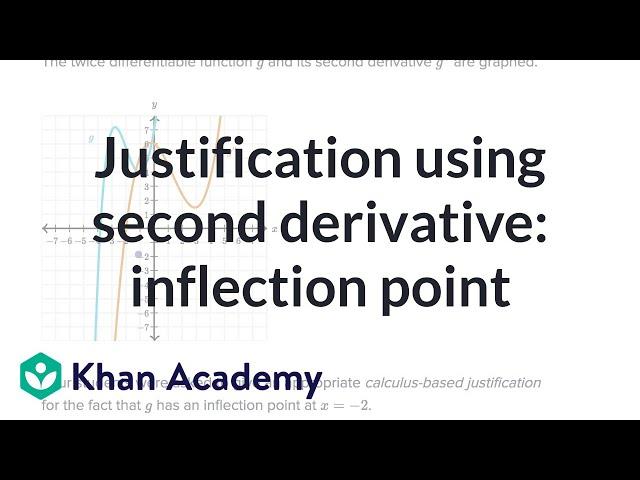 Justification using second derivative: inflection point | AP Calculus AB | Khan Academy