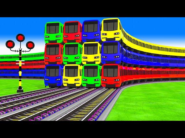 【踏切アニメ】あぶない電車 3 Floor TRAIN  Fumikiri 3D Railroad Crossing Animation #1