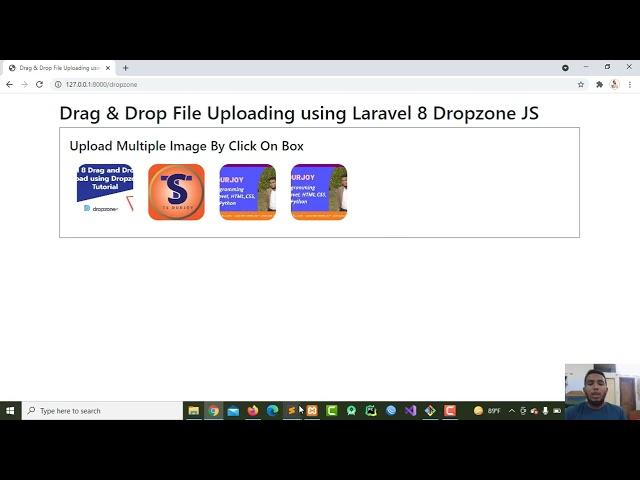 Drag  Drop File Uploading using Laravel 8 Dropzone JS