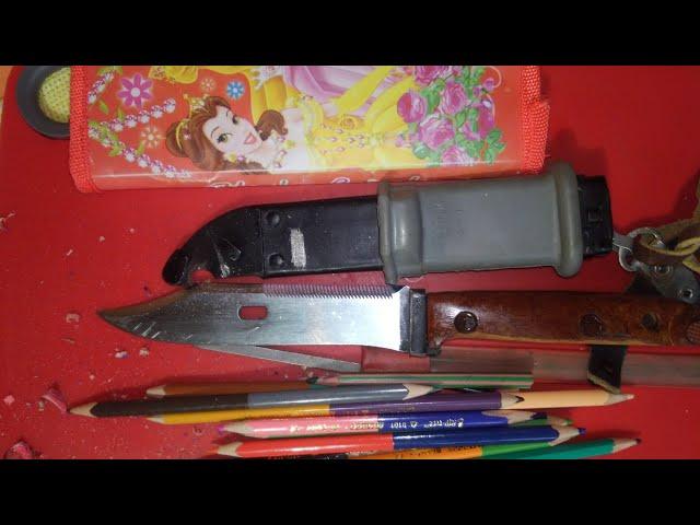 HOW to sharpen pencils Bayonet Kalashnikov Knife.  Survival Knife Tactical.Штык Нож Калашникова.