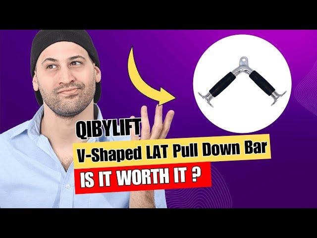 qibylift LAT Pull Down Bar, V-Shaped Rotating Straight Press Down Bar, Tricep Rope