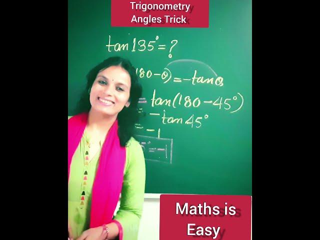 tan135 value | How to find tan135 degree Trigonometry Angle Trick |  #shorts #youtubeshorts #maths