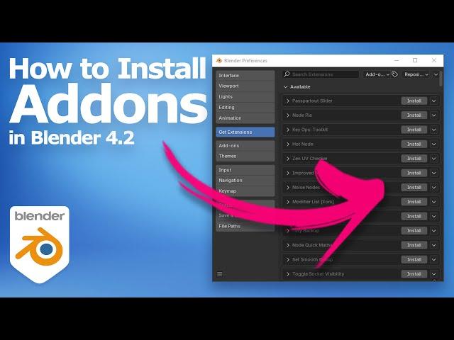 How to install addon in Blender 4.2