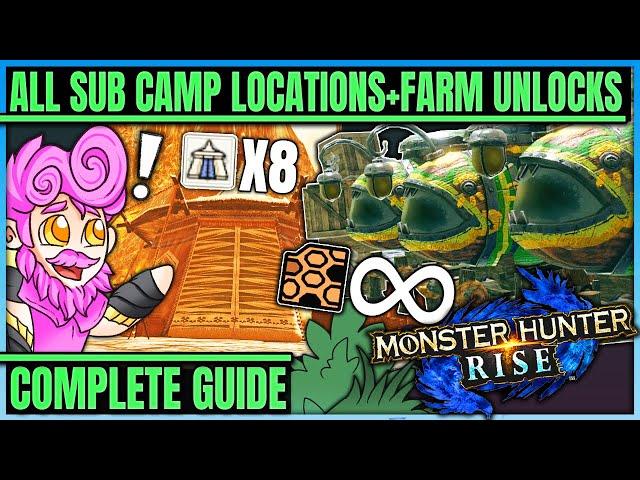 Every Sub Camp Location + How to Unlock 3 Farm Subs ASAP - Complete Guide - Monster Hunter Rise!