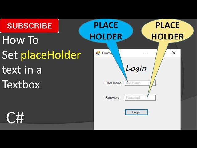 How to set PlaceHolder text in a textbox in c#