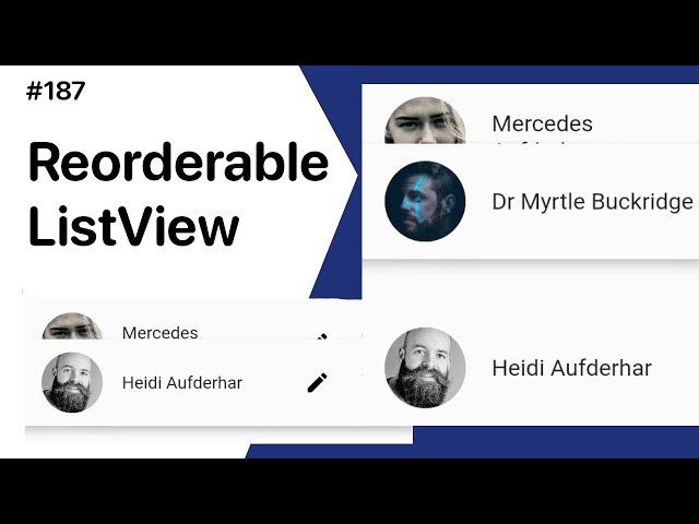Flutter Tutorial - Reorderable ListView - Move List Items