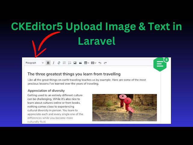 Upload Image and Text using CKEditor5 in Laravel & show CKEditor5  Data in Laravel