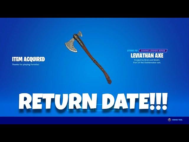 LEVIATHAN AXE RETURN DATE in FORTNITE ITEM SHOP! (Leviathan Axe Pickaxe Returning 2024)