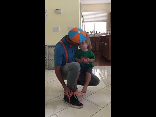 Daddy dressed as Blippi