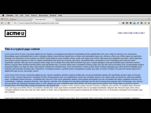 Quick Tip: Implement a Sticky Navigation Using jQuery