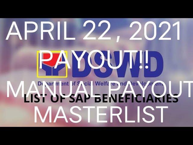 DSWD MASTER LIST - Waitlisted 1st tranche , 2nd tranche , 3rd tranche (APRIL 22, 2021)