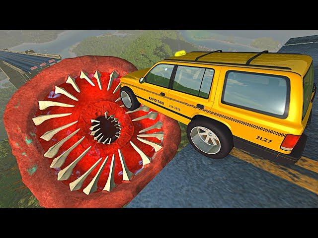 Beamng drive - Open Bridge Crashes over Mongolian Dëath Worm