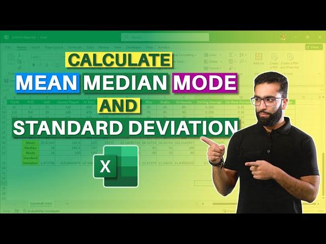 Calculate Mean, Median, Mode and Standard Deviation using Excel #tutorialspoint