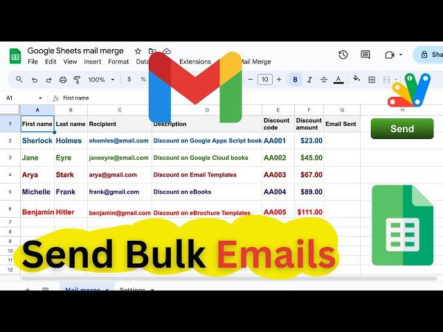 Google Sheets | Mail Merge #googlesheets #appsscript