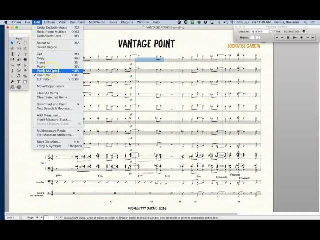 Socrates Garcia Demonstrates Edit Filter and Copy Tips in Finale