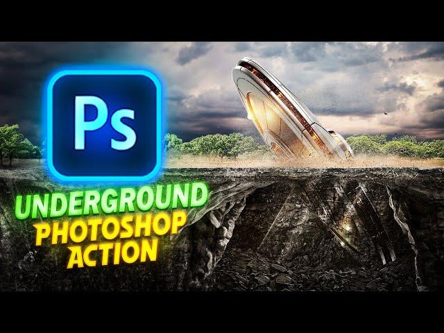 Under Ground Photo Manipulation in Photoshop | How to Use Photoshop Action