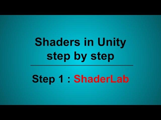 Shaders in Unity, Step 1 : Shaderlab