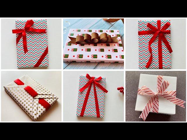 6 Easy Ways to Wrap a Ribbon on a Gift Box | How to Wrap a Gift with Ribbon Easy #giftwrap