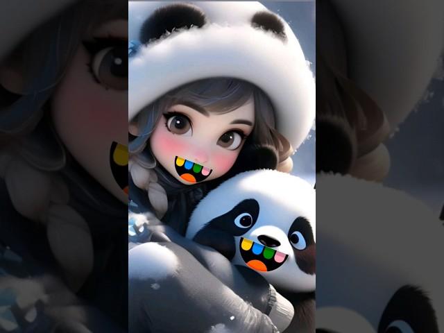 Cute Girl with Baby Panda Saying Toca Boca#tocalifeworld #tocaworld #tocaboca