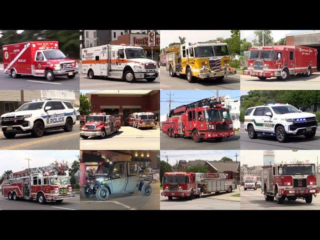 Police Cars Fire Trucks And Ambulances Responding Compilation - July 2024