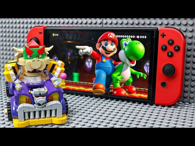 Lego Bowser enters the Nintendo Switch to stop Mario from saving Yoshi | Super Mario Odyssey Story